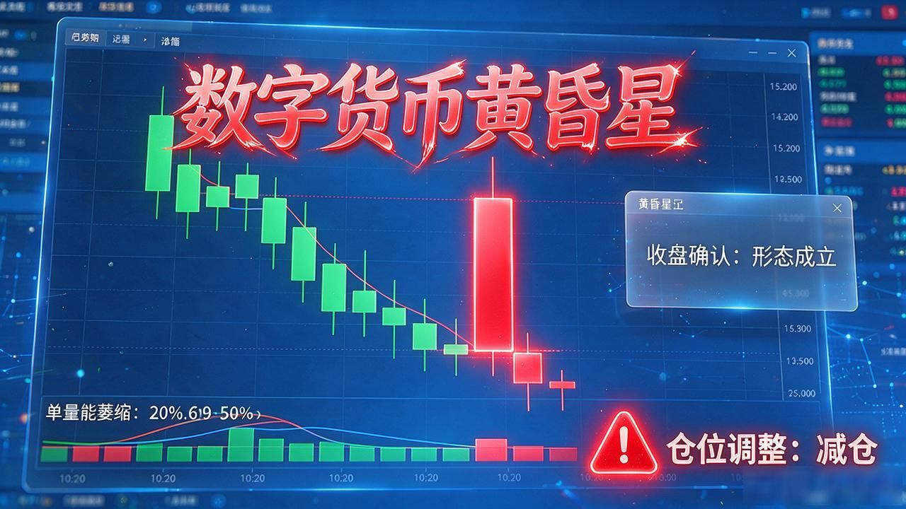 币圈黄昏星形态识别_波段交易黄昏星信号判断_数字货币黄昏星
