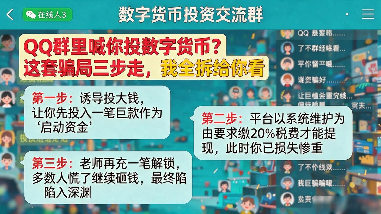 QQ数字货币骗局套路_数字货币交流群骗局识别_数字货币qq骗局揭秘